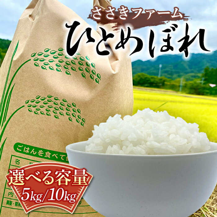 三陸山田産 ひとめぼれ 5kg 10kg 令和7年産 ささきファーム 岩手県 三陸山田 山田町 米 お米 白米 精米 農産品 農家 YD-756var