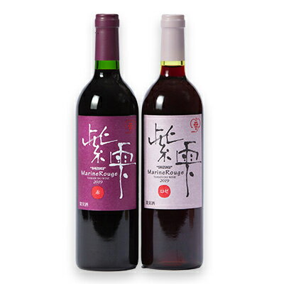 【ふるさと納税】山葡萄ワイン 紫雫～Marine Rouge～セット(赤・ロゼ)750ml×各1本【1487281】 サムネイル2