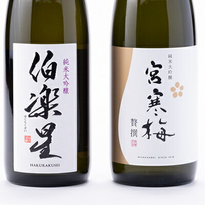 【ふるさと納税】伯楽星・宮寒梅　純米大吟醸(精米40%)飲み比べセット【720ml×2(各1本)】_ 日本酒 純米大吟醸 飲み比べ 伯楽星 宮寒梅 宮城 地酒 ギフト 送料無料 【配送不可地域：離島】【1400190】 サムネイル2