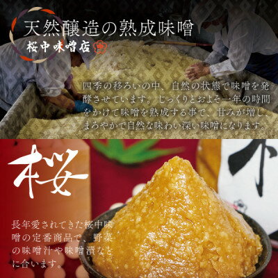 【ふるさと納税】【蔵出し熟成味噌の3種食べ比べ】天然醸造の生みそ『桜・粋・然』各1kg詰合せ(無添加・国産原材料)【配送不可地域：離島】【1554907】 サムネイル2