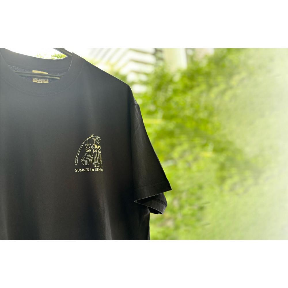 【ふるさと納税】仙台・宮城の観光Tシャツ　「猫に七夕」Tシャツ　Mサイズ・Lサイズから選択可　［S-04］ | 衣料 ファッション 人気 おすすめ 送料無料 サムネイル2