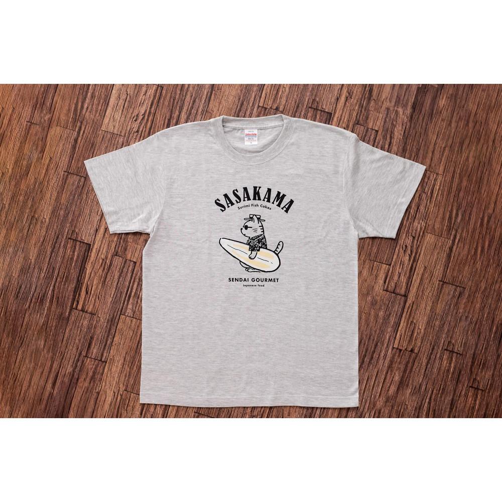 仙台・宮城の観光Tシャツ　「猫と笹かま」Tシャツ　Mサイズ・Lサイズから選択可　［T-01］ | 衣料 ファッション 人気 おすすめ 送料無料