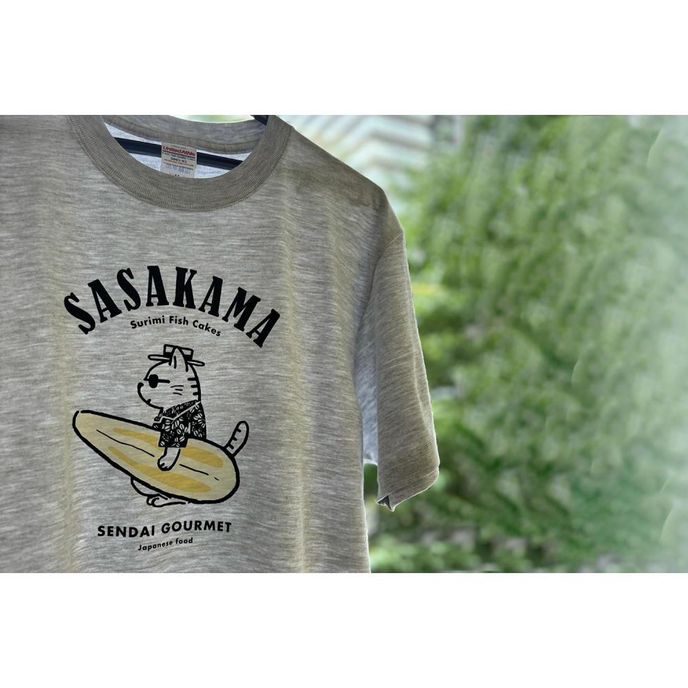 【ふるさと納税】仙台・宮城の観光Tシャツ　「猫と笹かま」Tシャツ　Mサイズ・Lサイズから選択可　［T-01］ | 衣料 ファッション 人気 おすすめ 送料無料 サムネイル2