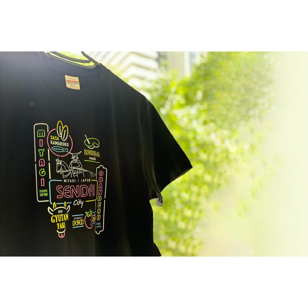 【ふるさと納税】仙台・宮城の観光Tシャツ　「ネオン看板」Tシャツ　Mサイズ・Lサイズから選択可　［T-02］ | 衣料 ファッション 人気 おすすめ 送料無料 サムネイル2