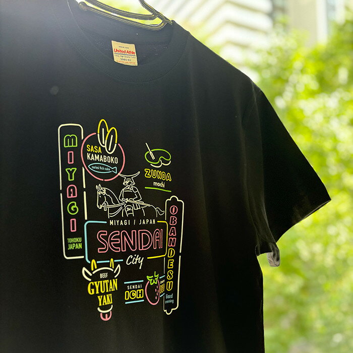 【ふるさと納税】仙台・宮城の観光Tシャツ　「ネオン看板」Tシャツ　Mサイズ・Lサイズから選択可　［T-02］【お土産 観光 Tシャツ 宮城 仙台】 | 衣料 ファッション 人気 おすすめ 送料無料 サムネイル2
