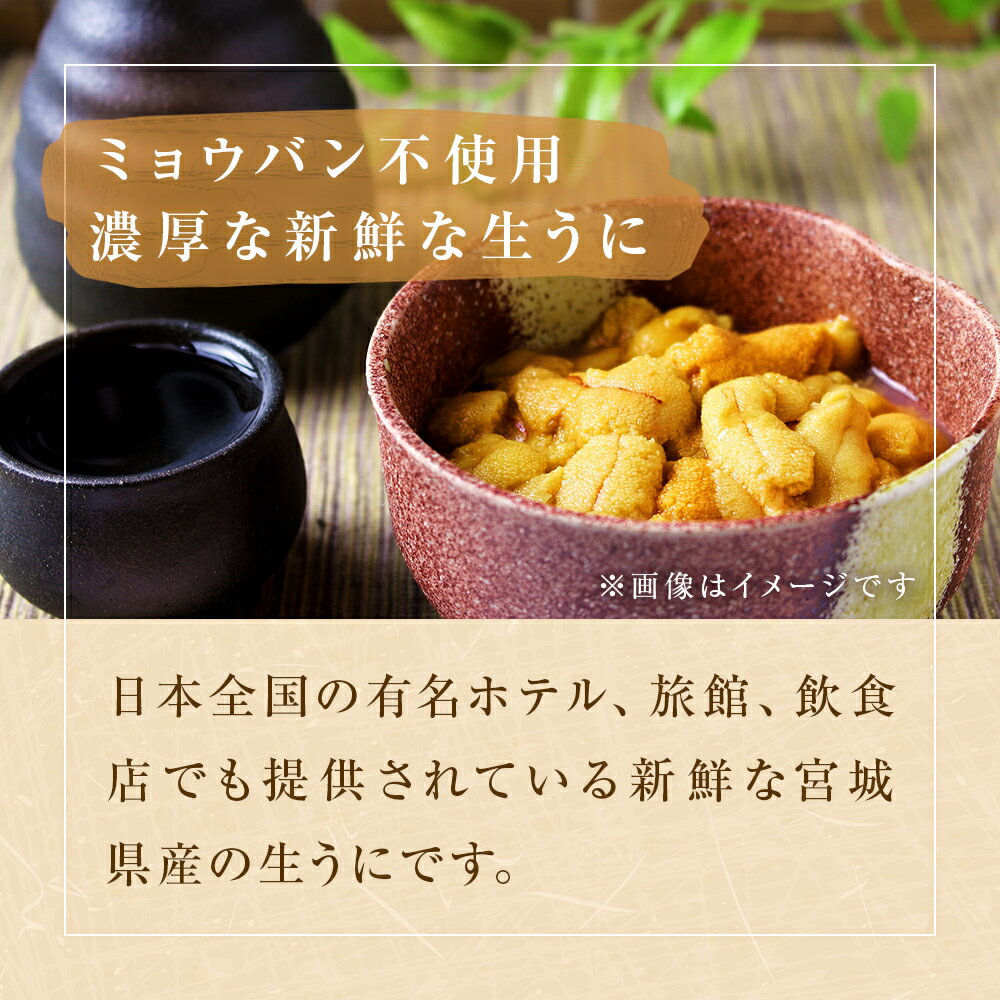 【ふるさと納税】＜先行予約：2026年5月下旬以降順次発送＞ 生うに 宮城県産 塩水 生うに 80g ×2~4個 冷蔵 塩水うに 新鮮 ミョウバン不使用 無添加 刺身 雲丹 小分け むき身 宮城県 石巻市 ウニ 生ウニ ムラサキウニ 厳選 三陸 順次発送 旬 期間限定 数量限定 今だけ - 画像3