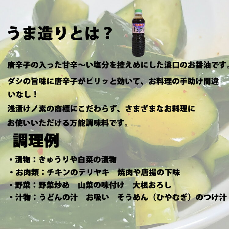 【ふるさと納税】気仙沼 万能 浅漬けの素 うま造り 1L×6本 [石渡商店 宮城県 気仙沼市 20563690] 調味料 醤油 サムネイル2