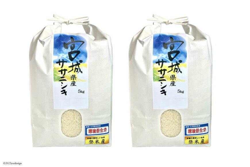【ふるさと納税】 米 宮城県産 ササニシキ 10kg (5kg ×2袋) 【選べる内容量】1回10kg 3回30kg [菊武商店 宮城県 気仙沼市 20563021] お米 こめ コメ 白米 精米 ブランド米 ご飯 ごはん 小分け 家庭用 3ヶ月 - 画像2