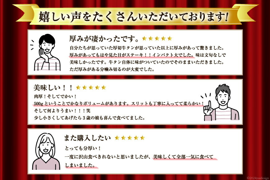 【ふるさと納税】 厚切り牛タン 塩味 500g [亀山精肉店 宮城県 気仙沼市 20565156] 精肉 肉 牛肉 牛たん 牛タン ぎゅうたん タン タン塩 厚切り 味付き 冷凍 焼肉 焼き肉 BBQ アウトドア サムネイル2