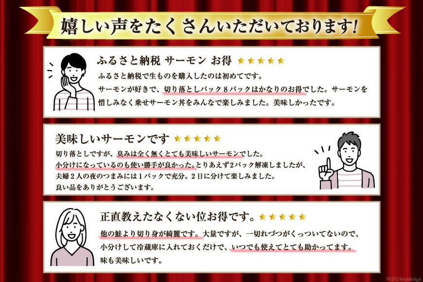 【ふるさと納税】 訳あり 無添加 サーモン 切り落とし おさしみ用 【選べる内容量】1kg/2.5kg/6kg 個包装125g [足利本店 宮城県 気仙沼市 20565700] 定期 定期便 小分け 魚 魚介類 鮭 お刺し身 刺し身 刺身 生 生食 個包装 チリ銀鮭 銀鮭 海鮮 海鮮丼 魚介 サムネイル2