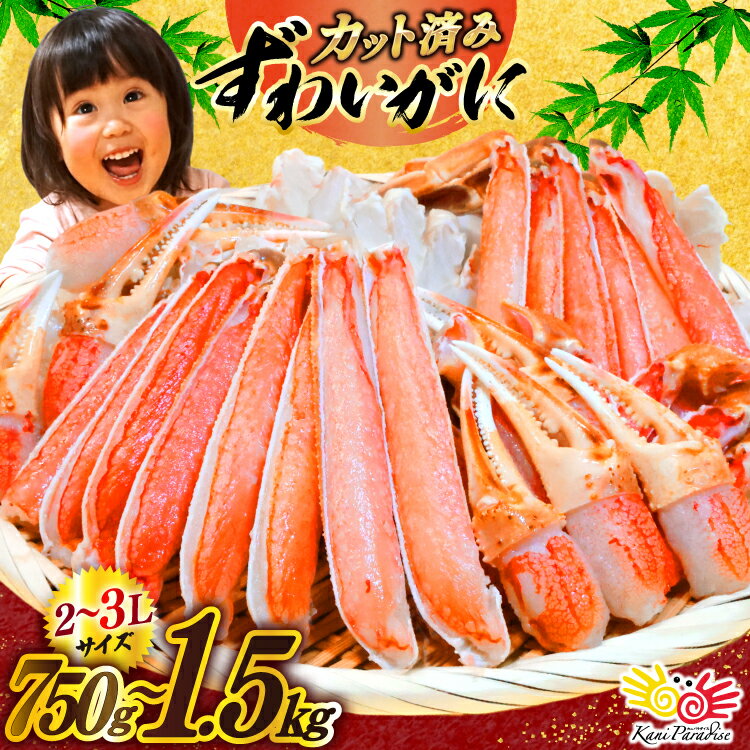 訳あり 【選べる内容量】カット済み 生 ずわいがに むき身 セット 総重量750g/1.5kg (正味重量600g/1.2kg) 2-3Lサイズ [カネダイ 宮城県 気仙沼市 20565777] かに カニ ズワイガニ ずわい カット ズワイ 蟹 カット生ずわい ◎