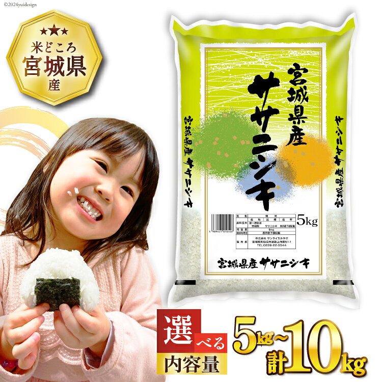 【選べる内容量】 米 宮城県産 ササニシキ 5kg 10kg [気仙沼米穀商業協同組合 宮城県 気仙沼市 20564670] 一等米 ブランド米 白米 精米 ご飯 ごはん コメ こめ 小分け 家庭用