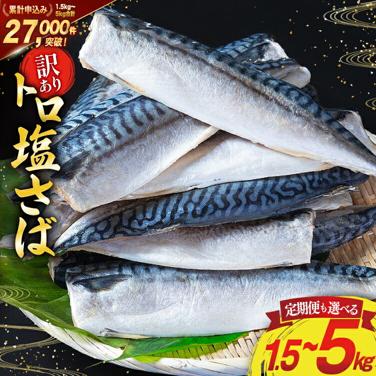 訳あり 塩サバ フィレ 【選べる内容量】1.5kg/3kg/5kg/3kg 12ヶ月 定期便 [足利本店 宮城県 気仙沼市 20565964] 魚 海鮮 さば サバ さば 鯖 サバフィレ 鯖フィレ 切り身 冷凍 訳アリ わけあり トロサバ 減塩 とろさば 無添加 人気