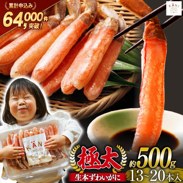 極太 生本ずわいがに 棒肉ポーション 約500g 13本〜20本入り 殻剥き不要 ! 脚肉のみ ! [カネダイ 宮城県 気仙沼市 20565783] 蟹 かに カニ ずわいがに ズワイガニ ずわい蟹 ズワイ蟹 カニ脚 蟹脚 カニ棒肉