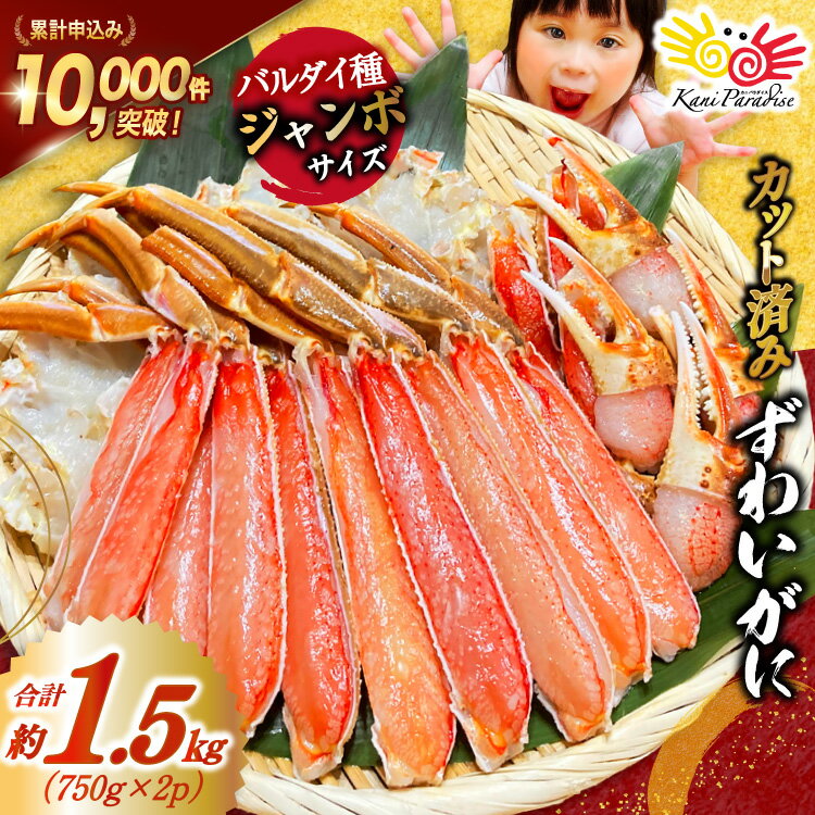 カット済 ずわいがに むき身セット 総重量1.5kg(750g×2p) かにしゃぶ かに鍋 正味重量1.2kg [カネダイ 宮城県 気仙沼市 20565785] かに カニ ずわいがに ずわい 蟹 棒 魚介 海鮮 ポーション
