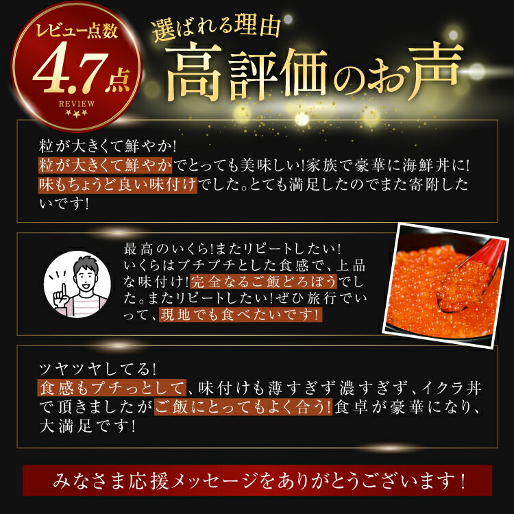 【ふるさと納税】 【TVで紹介！】最高級3特 国産 味付 いくら 宝壽 醤油漬 【 内容量が選べる】 [かわむら家 宮城県 気仙沼市] イクラ 海鮮 魚介類 醤油漬け 鮭いくら 小分け 120g 240g 360g 500g 1kg - 画像2