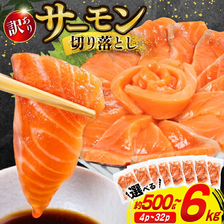 訳あり サーモン 切り落とし おさしみ用 【選べる内容量】500g/1kg/2kg/4kg/6kg 個包装 125g [足利本店 宮城県 気仙沼市 20565700] 定期 定期便 魚 魚介類 鮭 お刺し身 刺し身 刺身 生 生食 個包装 チリ銀鮭 銀鮭 海鮮 海鮮丼 魚介