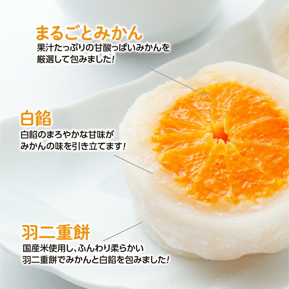 【ふるさと納税】みかん丸ごと1個入った甘仙堂のみかん大福 10個入 大福 和菓子 スイーツ [みちのく和菓子処 甘仙堂] - 画像2