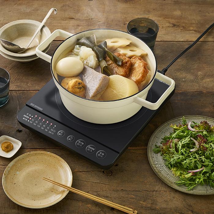 【ふるさと納税】IHコンロ 1口 1400W アイリスオーヤマ 一人暮らし 新生活 温か 大火力 コンパクト 卓上タイプ 加熱モード 揚げ物モード お手入れ簡単 IHK-T391-B ブラック | IHクッキングヒーター IHコンロ ih 卓上コンロ - 画像2