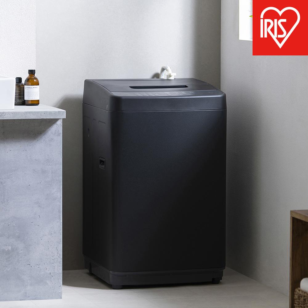 洗濯機 全自動洗濯機 6.0kg ガチ落ち大水流洗浄 節水 コンパクト 一人暮らし アイリスオーヤマ 全自動 節水 省スペース 時短予約タイマー IAW-T606-B ブラック