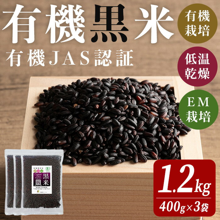 有機JAS認証 黒米 400g×3袋 ご飯 米 炊き込みご飯 モチ米 小分け 【有機農園ファーミン株式会社】tm113
