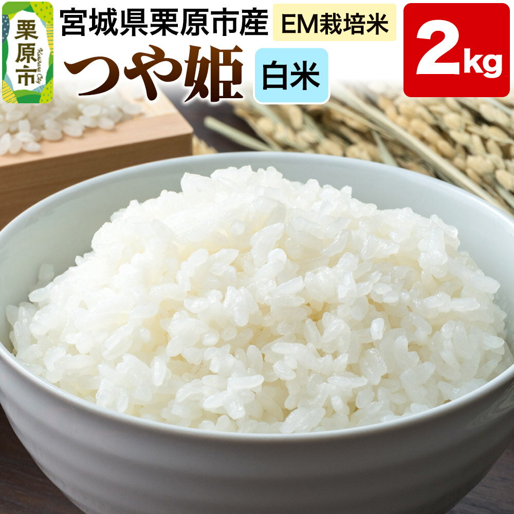 【EM栽培米・白米】宮城県栗原市産 つや姫 2kg