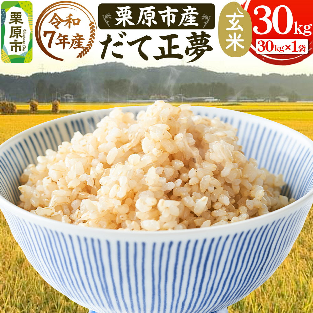 《令和7年産》【玄米】栗原市産 だて正夢 30kg （30kg×1袋） ブランド米 黒澤農産 宮城県 栗原市