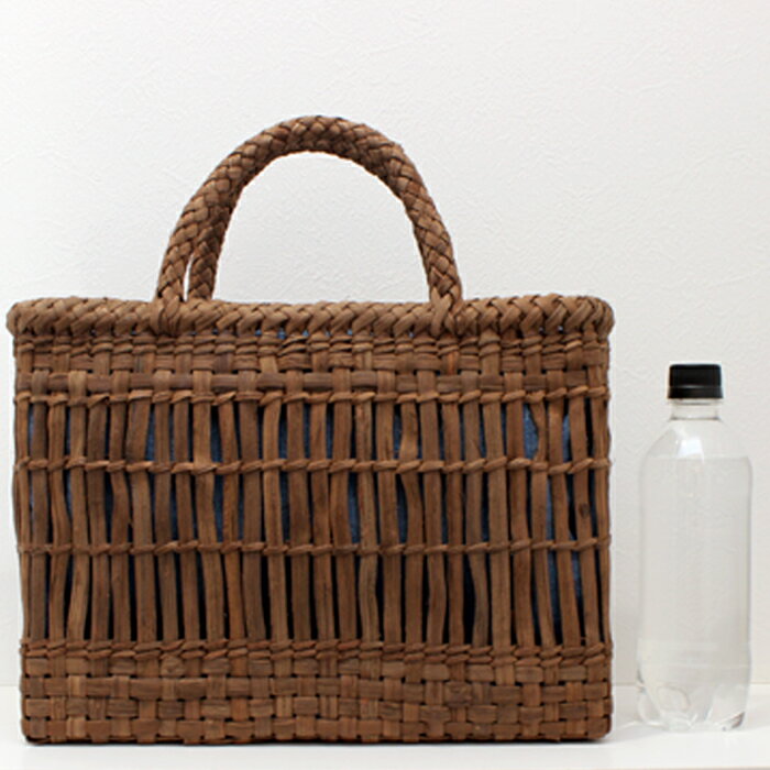 【ふるさと納税】山葡萄かごバッグL《天然藍染の内袋付》 サムネイル3