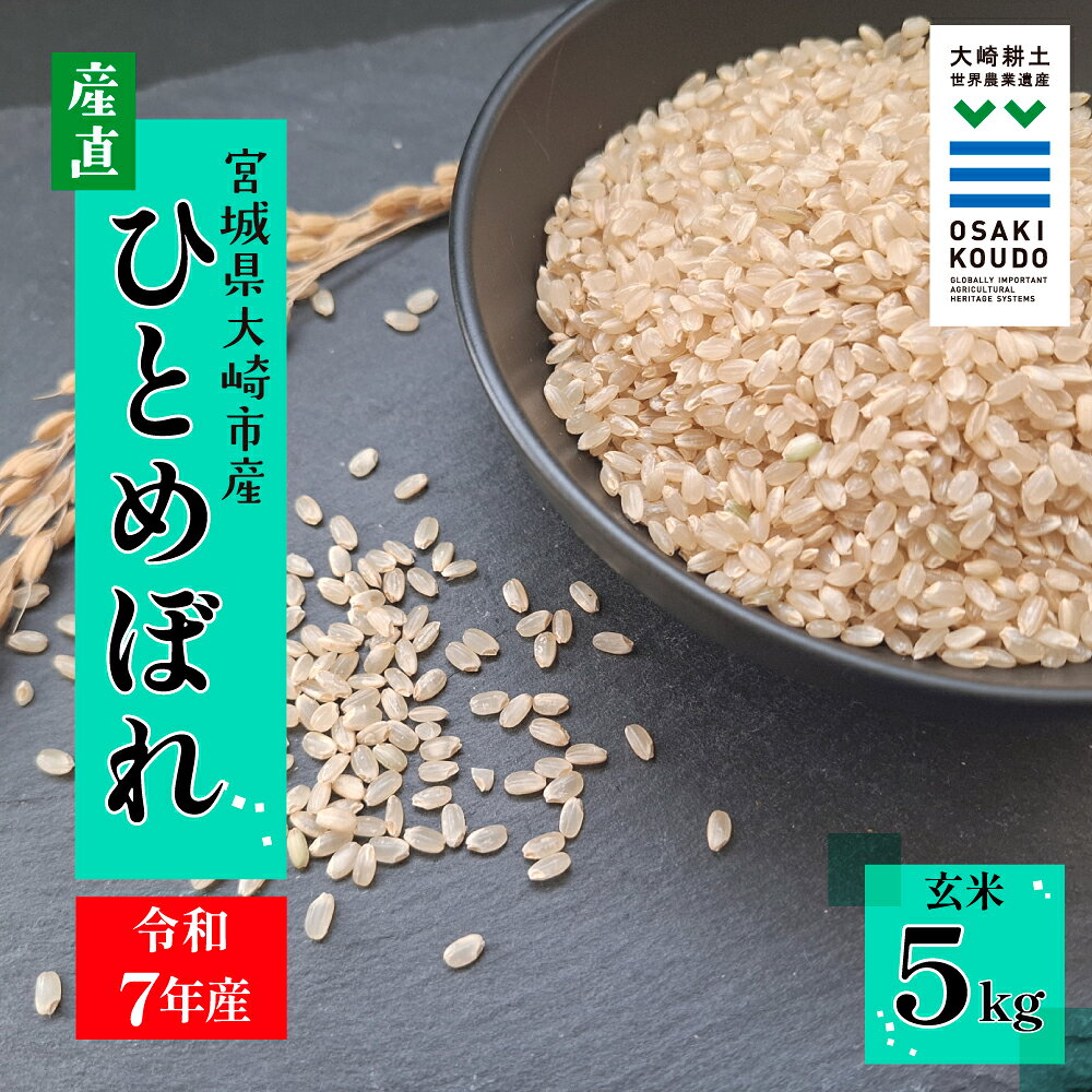 【令和7年産】宮城県大崎市古川産 ひとめぼれ〈玄米〉5kg｜自然のやさしさが詰まったふっくら米