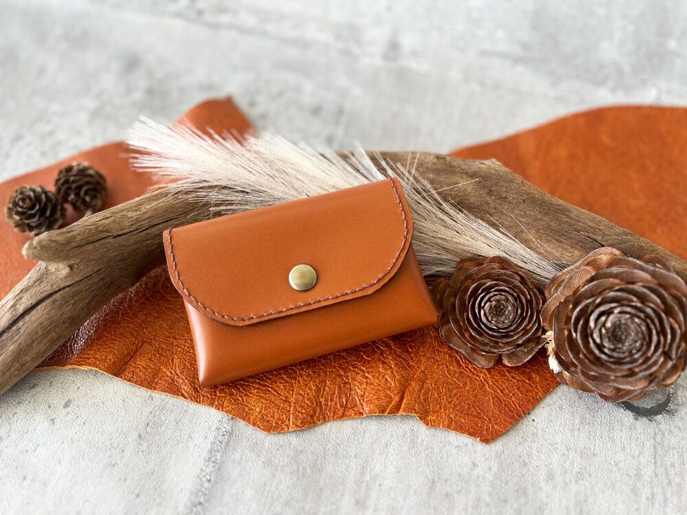 【ふるさと納税】レザー3点セット ブラウン (ネームフォルダー、ペンフォルダー、カードケース)｜名刺入れ 文房用品 事務用品 ビジネス 手作り [0355] サムネイル2