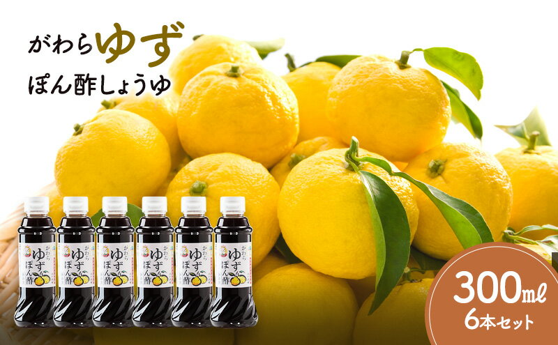 【ふるさと納税】がわらゆずぽん酢しょうゆ300ml×6本セット 調味料 ポン酢 ユズ 柚子 料理 醤油 10,000円台おすすめ返礼品 サムネイル2