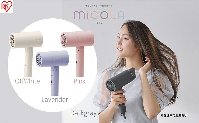 【ふるさと納税】【選べるカラー】ドライヤー イオンドライヤー HDR-M101 4カラー ( ラベンダー ダークグレー オフホワイト ピンク ) ミコラ MiCOLA 速乾 雑貨 日用品 電化製品 折りたたみ式 アイリスオーヤマ サムネイル3