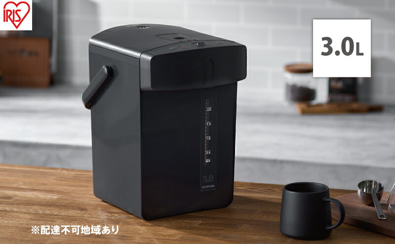 【ふるさと納税】電気ポット ポット ジャーポット 3.0L メカ式 IMHD-230-B ブラック アイリスオーヤマ 保温 カルキ抜き 空焚き防止 省エネ 小型 ミニポット 湯沸かし 湯沸かし器 シンプル 軽量 サムネイル2