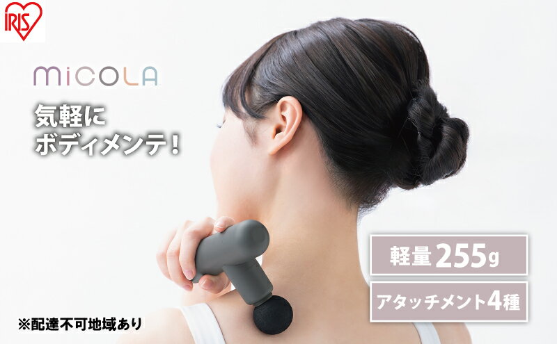 【ふるさと納税】ハンディガン 軽量 MiCOLA ビューティーケアガン FRT-M01-H ダークグレー アイリスオーヤマ リリースガン 小型 コンパクト ミコラ ボディケア 充電式 USB-typeC ポーチ付 サムネイル2