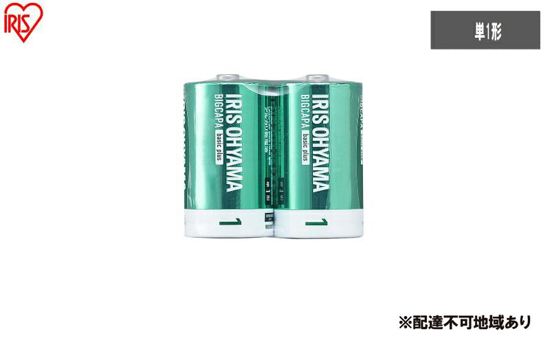 【ふるさと納税】乾電池 BIGCAPA basic plus アルカリ乾電池 単1形2本パック LR20Bbp/2S 乾電池 単1 2本パック 10年 防災 非常用 防災用品 サムネイル2