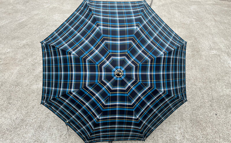【ふるさと納税】【 かさ 】雨傘 格子柄 駒取り 58cm［紺色］（共袋付）男女共用 1本 雑貨 日用品 ファッション小物 民芸品 工芸品 伝統技術 サムネイル3