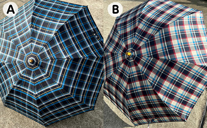 【ふるさと納税】【西川洋傘加工所】1本1本職人の手作り・折傘チェック柄（共袋付） サムネイル3