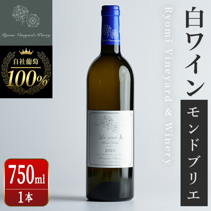 自社葡萄を使用した白ワイン モンドブリエ 750ml×1本 ラセリー美 ドライ ぶどう ブドウ アルコール ギフト 宮城県産 みらいファームやまと 【了美ワイナリー】ta470