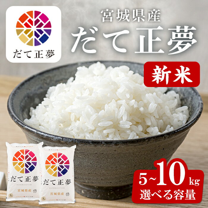 ＜先行予約！2025年11月以降順次発送予定＞【令和7年産 新米】宮城県産 だて正夢 5kg〜10kg お米 おこめ 米 コメ 白米 ご飯 ごはん 伊達 だてまさゆめ おにぎり お弁当 ブランド米 5kg 10kg【株式会社パールライス宮城】ta355・ta206・ta320