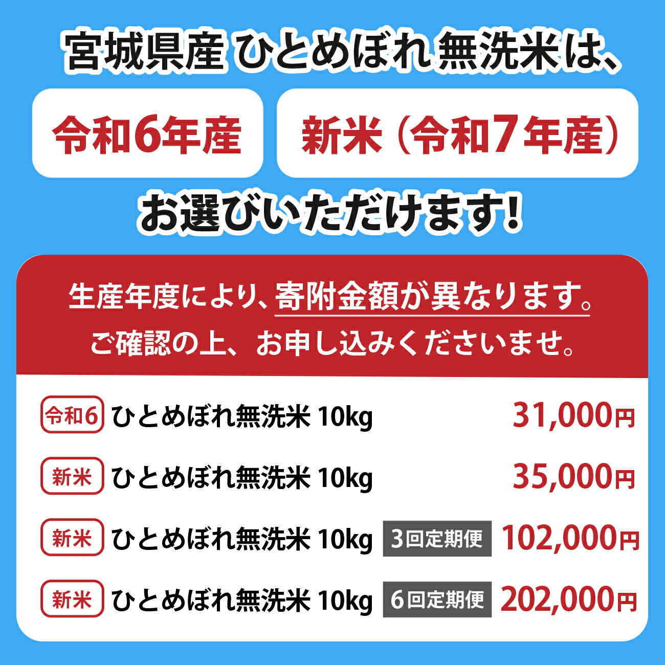【ふるさと納税】 無洗米 定期便 10kg ( 5kg ×2袋） ひとめぼれ 選べる回数《1回 / 3ヶ月 / 6ヶ月 》 令和7年産 宮城県産 [カメイ 宮城県 加美町 ] お米 米 こめ コメ ヒトメボレ 寄付 白米 小分け |km00020-r6 - 画像2