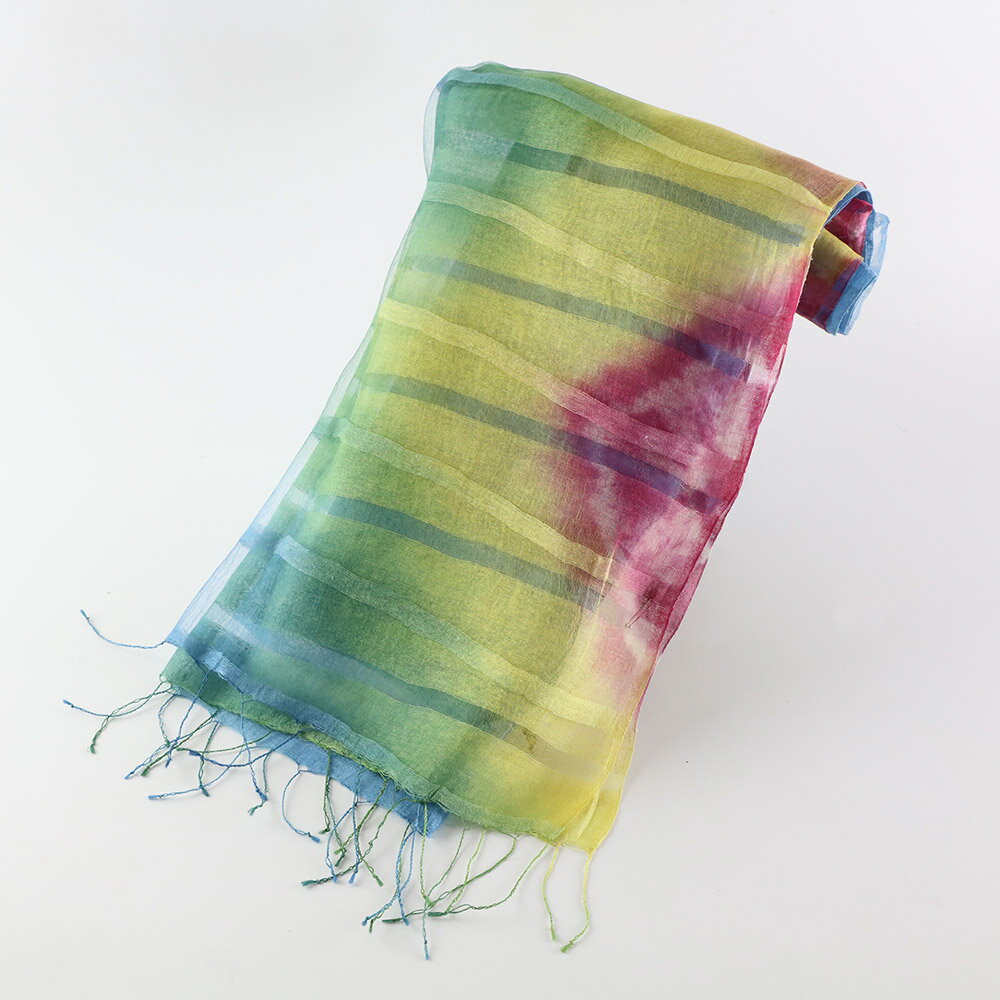 【ふるさと納税】シルクストール【秋田を彩る蓮の花々】1枚（45cm×150cm） サムネイル3