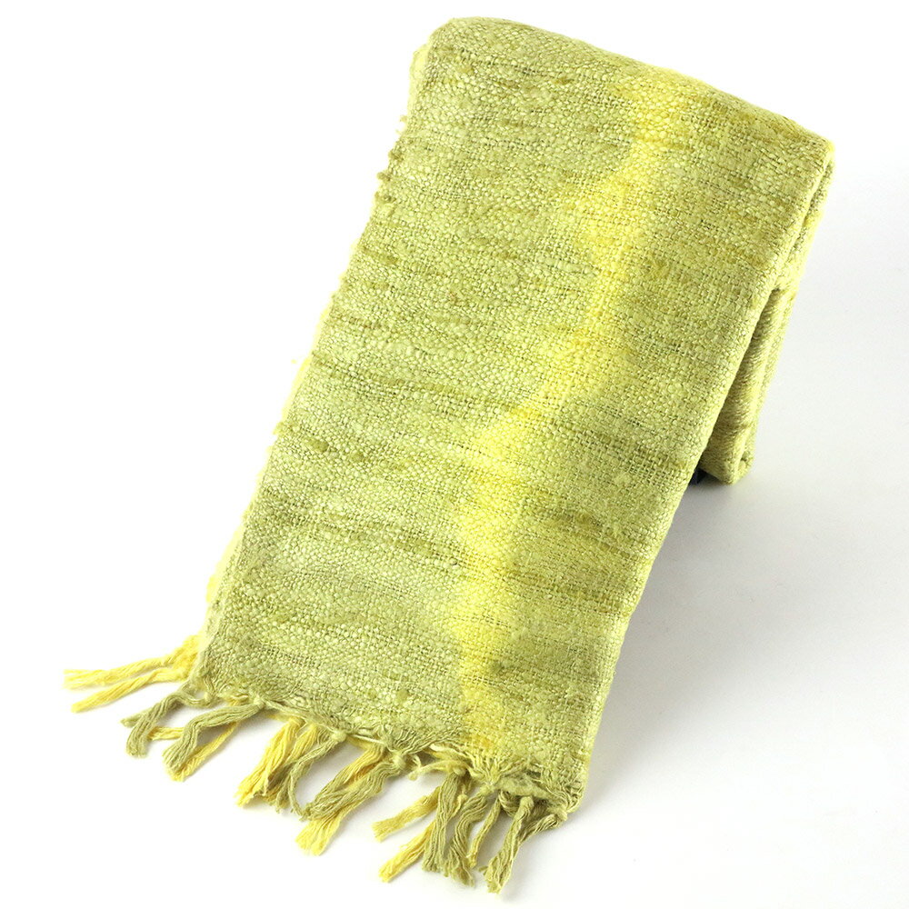 【ふるさと納税】真綿手紡ぎ シルクストール【コブナ草】1枚（43cm×190cm） サムネイル3