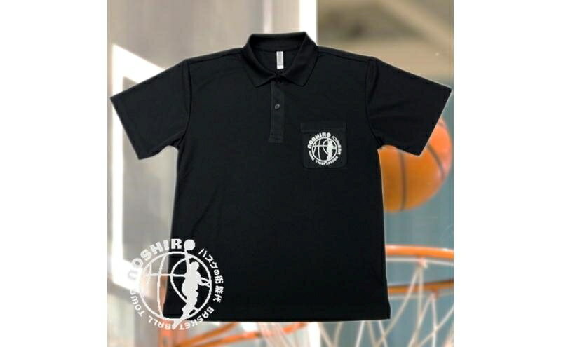 【ふるさと納税】「バスケの街 能代」オリジナルポロシャツ ポケット付 ブラック ファッション 服 男性 メンズ 女性 レディース 速乾性 メッシュ素材 トップス 　お届け：入金確認後、2週間～1か月程度でお届けします。 サムネイル3