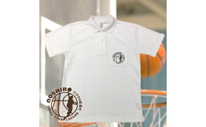 【ふるさと納税】「バスケの街 能代」オリジナルポロシャツ ポケット付 ホワイト ファッション 服 男性 メンズ 女性 レディース 速乾性 メッシュ素材 トップス 　お届け：入金確認後、2週間～1か月程度でお届けします。 サムネイル3