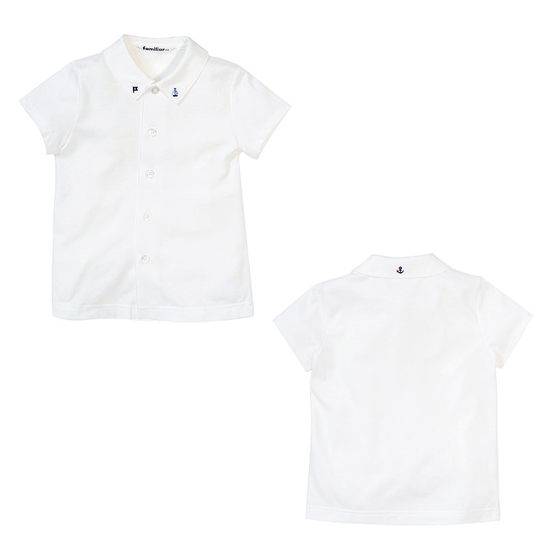 【ふるさと納税】ファミリア(familiar)シャツ（半袖）(80cm〜130cm)ホワイト(WH)【240223】 サムネイル2