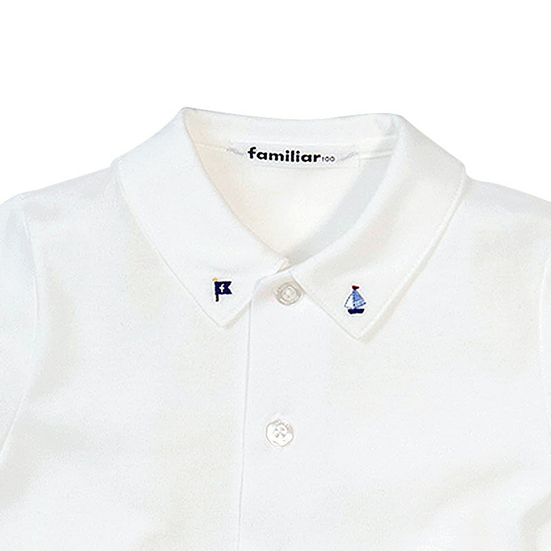 【ふるさと納税】ファミリア(familiar)シャツ（半袖）(80cm〜130cm)ホワイト(WH)【240223】 サムネイル3