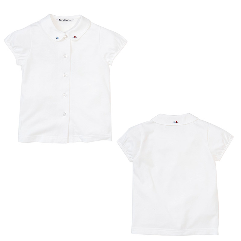 【ふるさと納税】ファミリア(familiar)ブラウス（半袖）(80cm〜130cm)ホワイト(WH)【240225】 サムネイル2