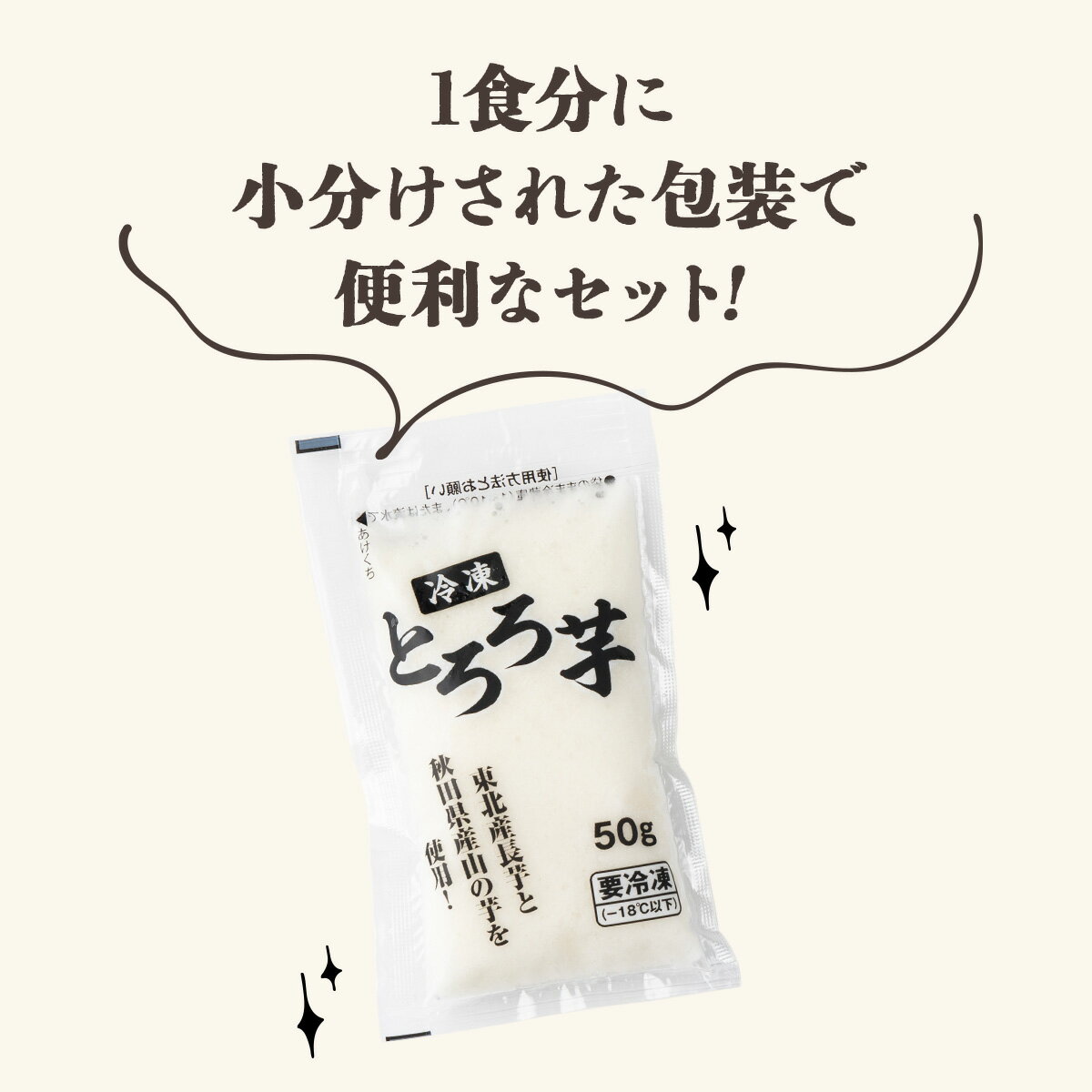 【ふるさと納税】冷凍とろろセット【選べる！単品/定期便】【長芋 山芋 山の芋 つくね芋 ブレンド 国産 野菜 冷凍 小分け プレーン 個包装 一食分 パック ご飯のお供 おかず 自然解凍 手軽 便利 簡単 東北 秋田県 大館市 送料無料】 サムネイル3