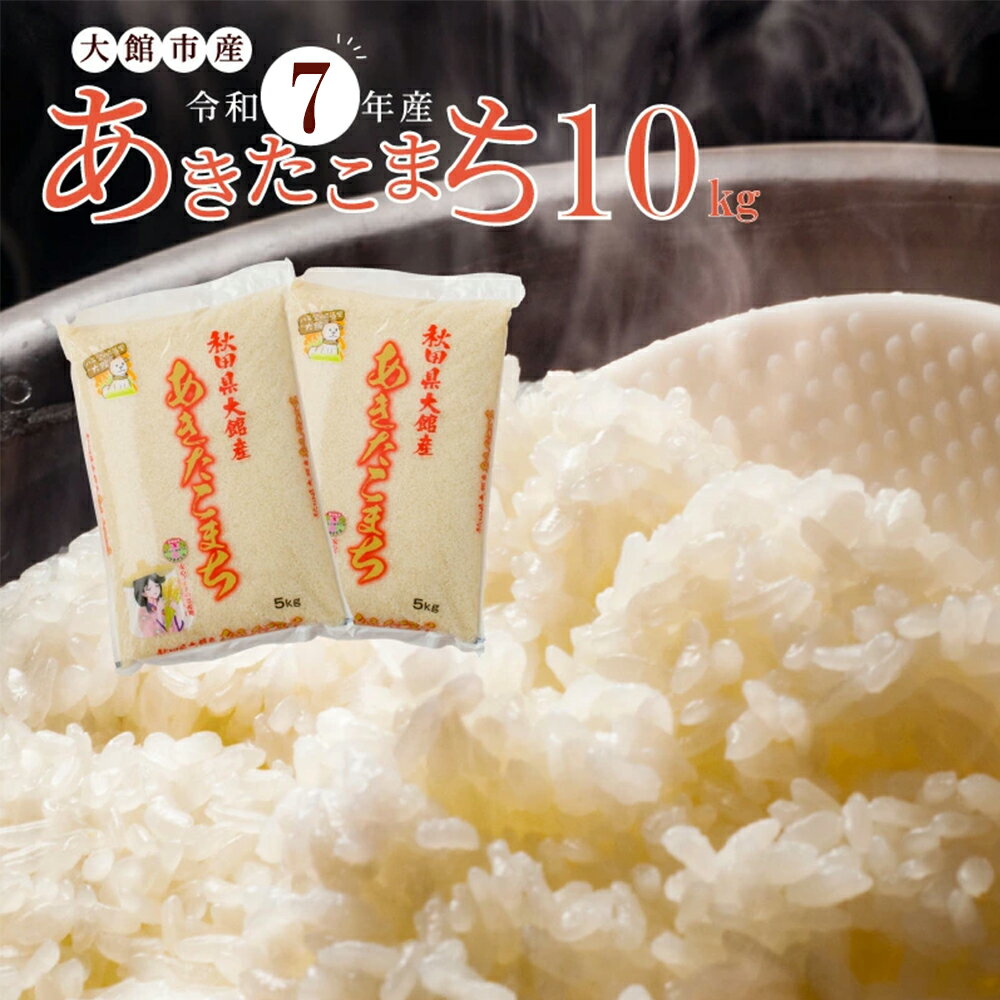 米 10kg あきたこまち 令和7年産 5kg × 2 専用箱入り 精米 白米 お米 粘り 弾力 光沢 モチモチ 弁当 おにぎり 冷めてもおいしい 大館 お取り寄せ 食品 食べ物 東北 秋田県 送料無料 農協 JAあきた北精米センター 170P9003