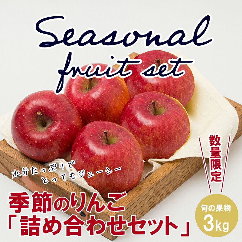 【ふるさと納税】【数量限定・期間限定】陽気な母さんの季節のりんご詰め合わせセット　3kg　【50P3427】 リンゴ 林檎 詰合せ セット 季節 数量限定 大館市 秋田県 陽気な母さんの店 送料無料 ギフト フルーツ 果物 ふじ 紅あかり 王林 シナノゴールド サムネイル2